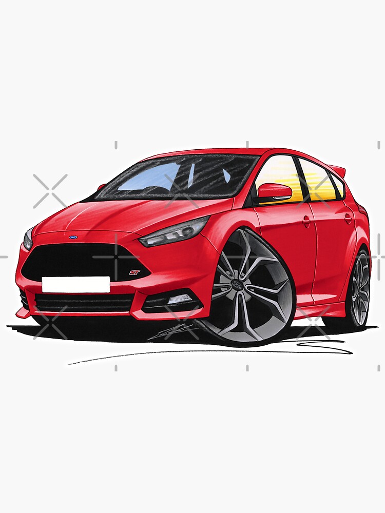 Póster for Sale con la obra «Ford Focus (Mk4) ST Black - Caricatura Car  Art» de yeomanscarart