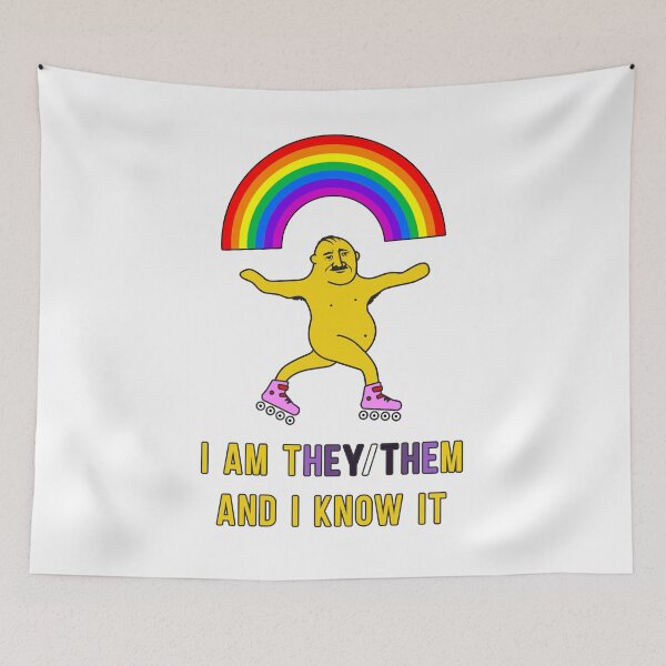Item preview, Genderfluid non binary people personal pronouns They Them (They/Them) with a rainbow designed and sold by plumpjose.