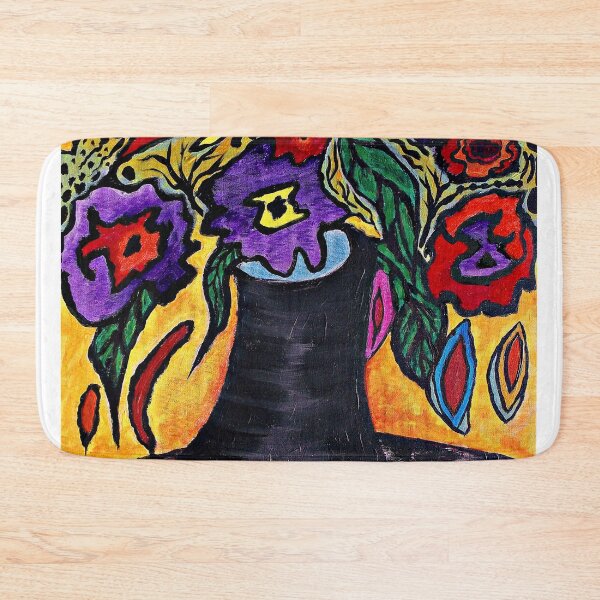 Item preview, Black Vase with flowers designed and sold by George Hutton Hunter.