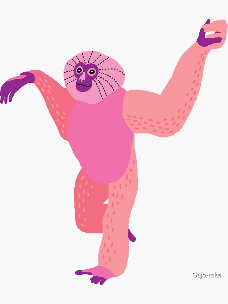 "Dancing monkey" Sticker for Sale by SajoReka Redbubble