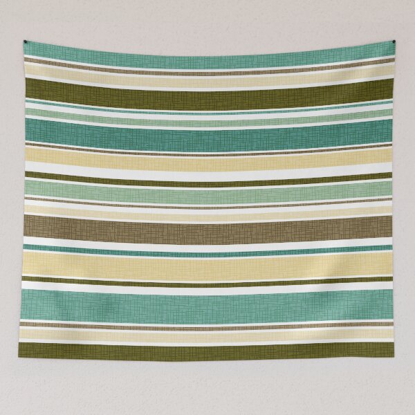 Item preview, Horizontal Stripes in Teal Green Brown designed and sold by Elsy's Art.