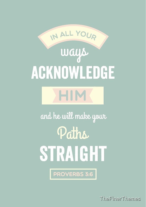 "Retro Vintage Mint Green Bible Verse Proverbs 3 Verse 6 In all your