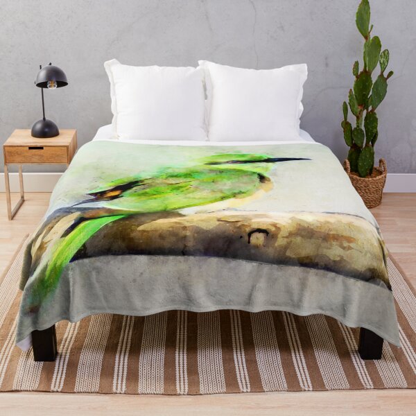 Item preview, Dramabite Bee Eater Green Yellow Bird Wildlife Animal Watercolor Artsy designed and sold by dramabite.