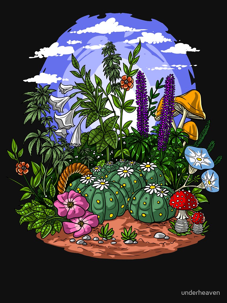 Thumbnail 7 of 7, Classic T-Shirt, Psychedelic Garden designed and sold by underheaven.