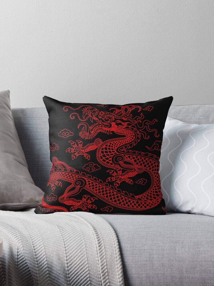 Red Chinese Dragon Throw Pillow For Sale By Soccatamam Redbubble 