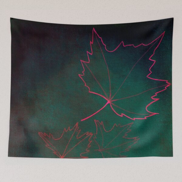 Item preview, pink leaves over green designed and sold by TessAndre.