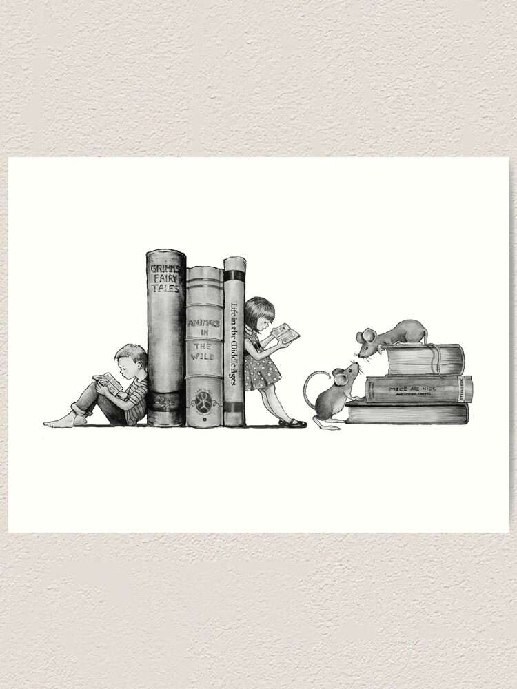 Boy and Girl Reading, Books, KIDS, Literacy, Love Reading, Book Lovers,  Pencil Art Spiral Notebook for Sale by Joyce Geleynse