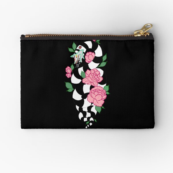 Beetlejuice Sandworm Floral Zipper Pouch