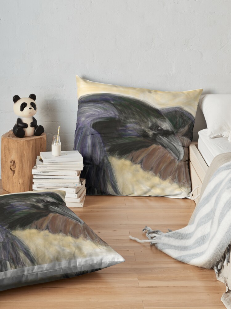 Alternate view of raven Floor Pillow