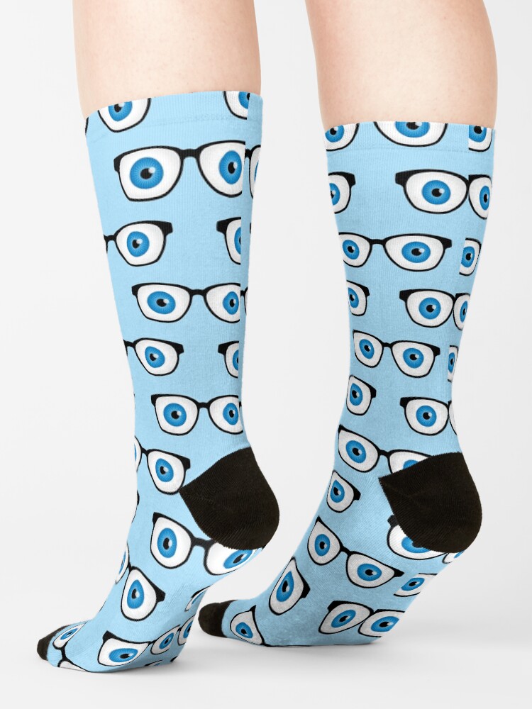 "Optician Eyeglasses With Eyeballs Pattern" Socks for Sale by oddmatter
