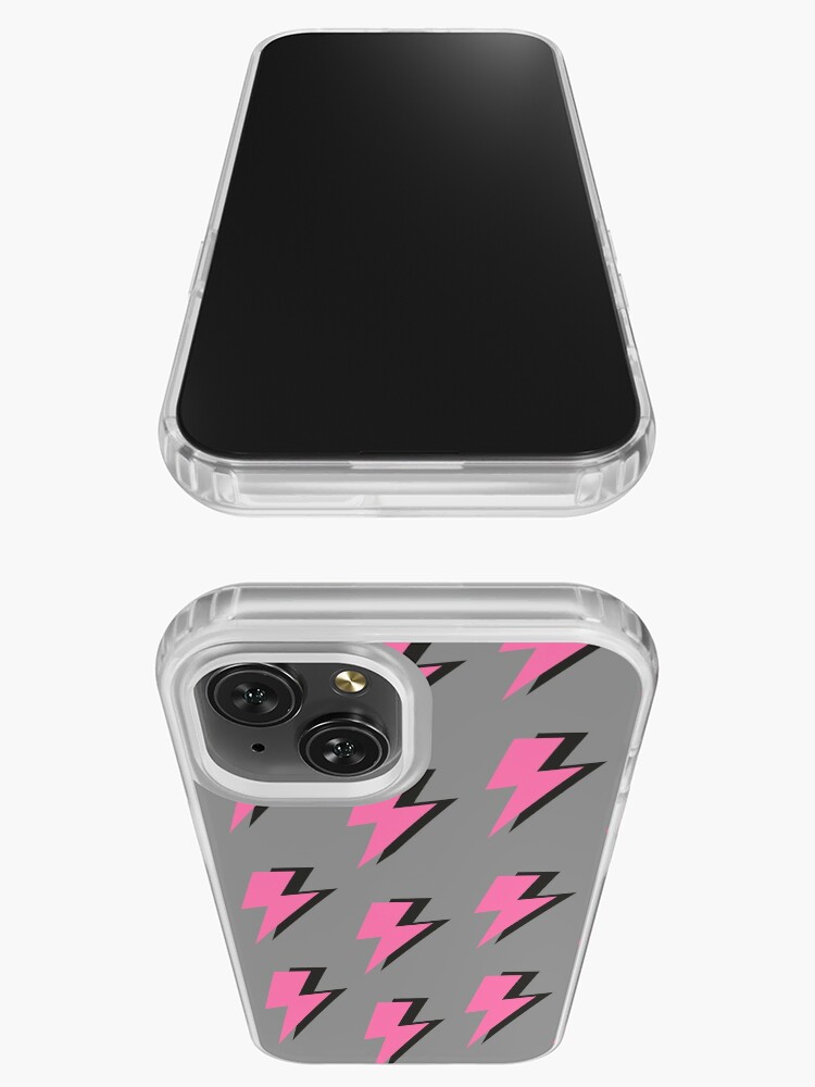 Pink Lightning Bolt on a Grey Background