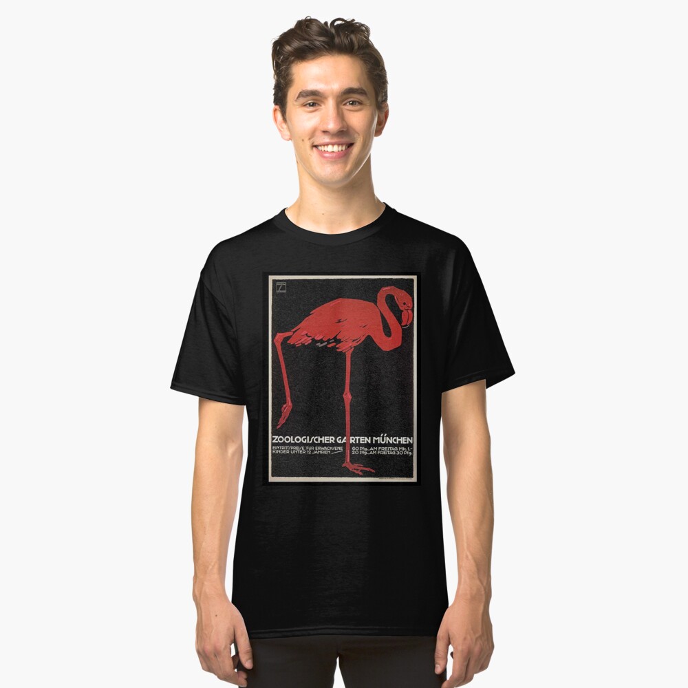 Bavarian Flamingo..Vintage Munich Zoo ad Classic T-Shirt