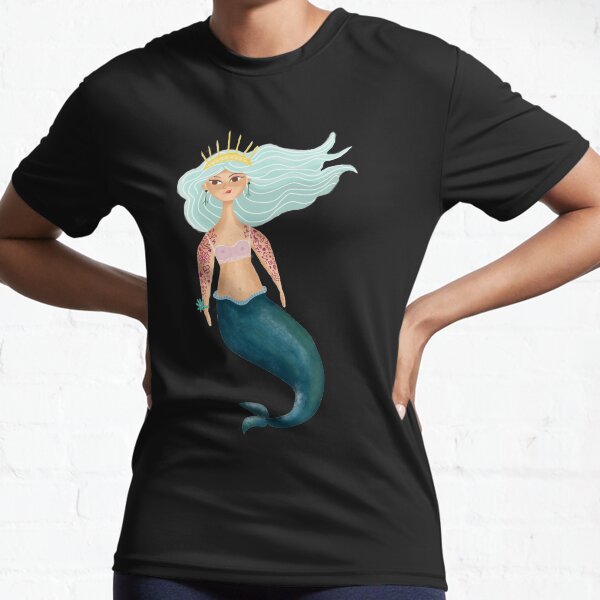 Blue hair mermaid Active T-Shirt