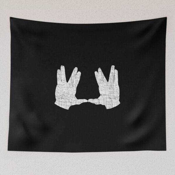 Item preview, Jewish Mystic Symbol Aaronic Blessing  Birkat Kohanim Hand Gesture - White Distressed designed and sold by webdango.