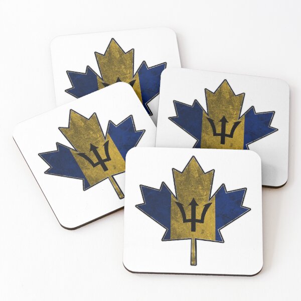 Item preview, Barbadian Canadian - Maple Leaf Clipped Into Barbadian National Flag designed and sold by IdentiTee Studios.