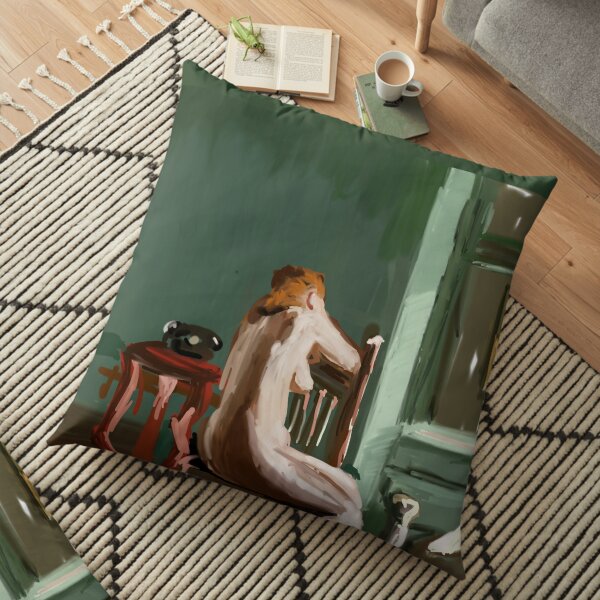 sad girl Floor Pillow