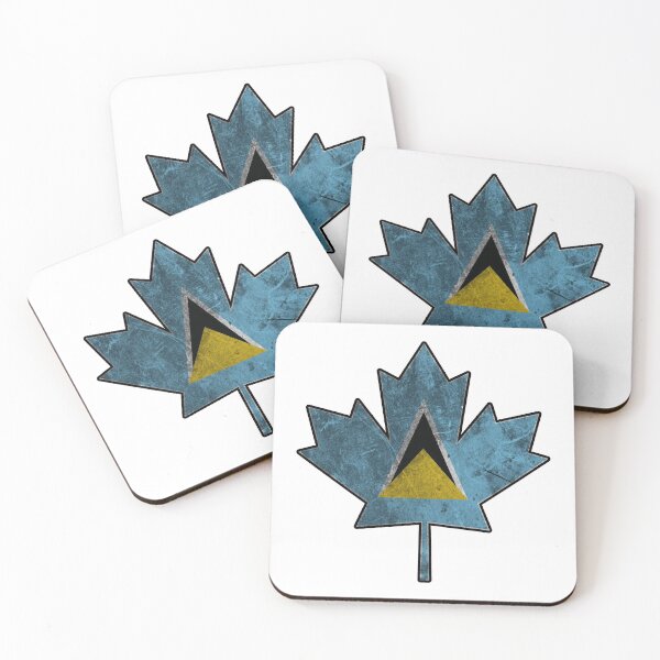 Item preview, St Lucian Canadian - Maple Leaf Clipped Into St Lucian National Flag designed and sold by IdentiTee Studios.