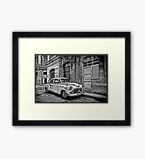 Vintage Car Graphic Novel Style Framed Print