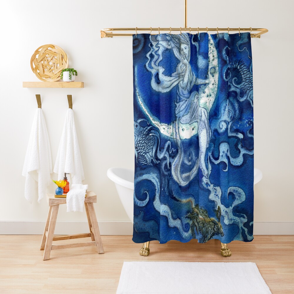 Blue moon. Shower Curtain