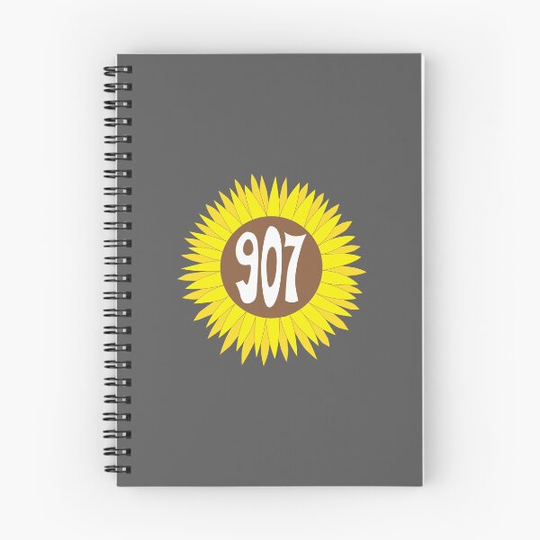 Item preview, Hand Drawn Alaska Sunflower 907 Area Code designed and sold by itsrturn.