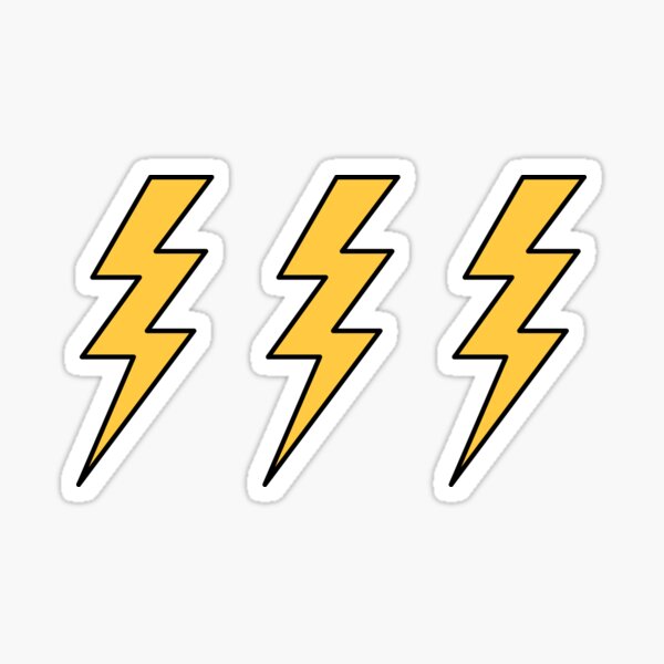 Lightning bolts, set of three Sticker