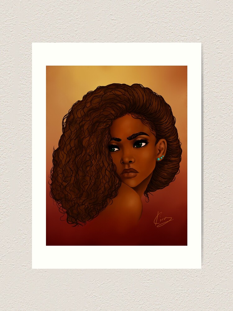 Over The Shoulder| Black Girl Drawing Art Print