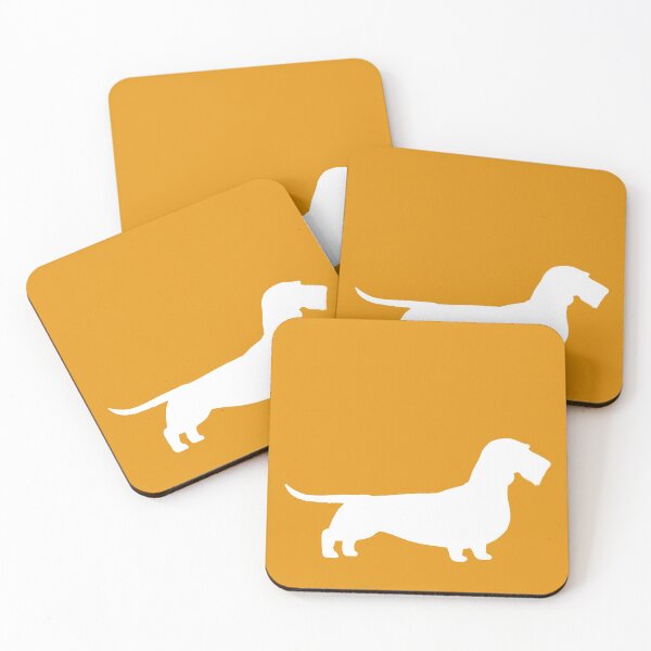 Item preview, Wire Haired Dachshund White Wiener Dog Silhouette(s) designed and sold by Jenn Inashvili.