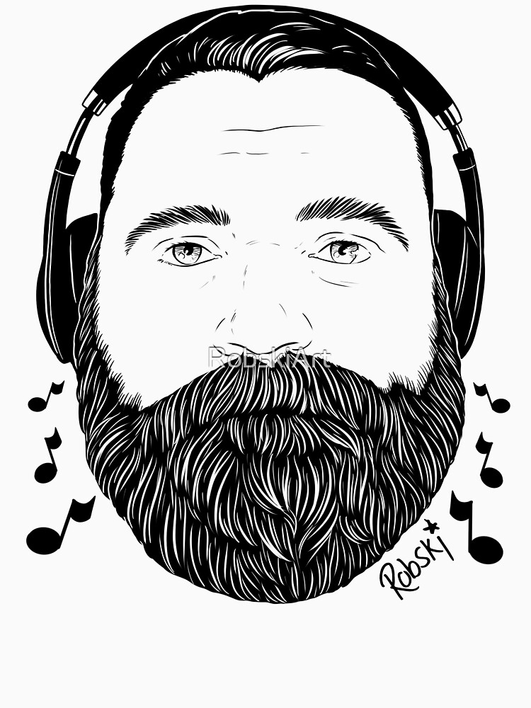 Music bear Rees light tee by RobskiArt