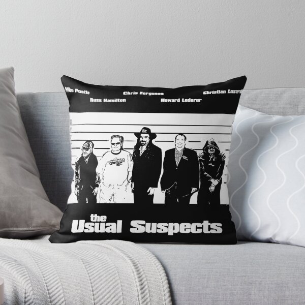 The Usual Poker Suspects Throw Pillow