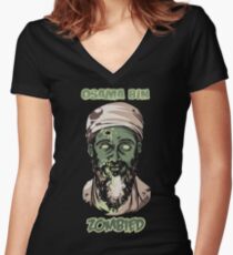 Osama Bin Zombied Women's Fitted V-Neck T-Shirt