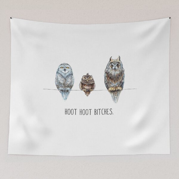 Item preview, Hoot Hoot Bitches, funny owls designed and sold by Citas-Paintbox.