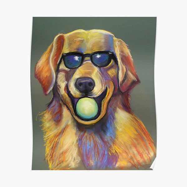 Golden Retriever with Tennis Ball Poster