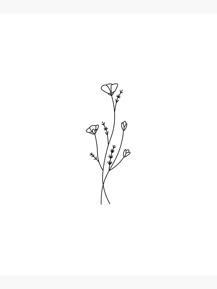 "Black and White Minimalist Flowers" Mounted Print by eknicole Redbubble