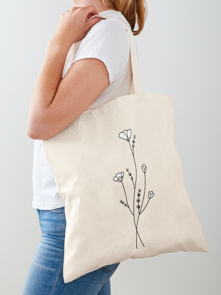 Black Tote Bag With Hand Embroidered Flowers, Black Tote Bag, Embroidery Tote  Bag, Embroidered Tote Bag, Flower Tote Bag, Flower Tote Bag 