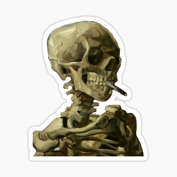 Item preview, van gogh smoking skeleton designed and sold by lemonbright.