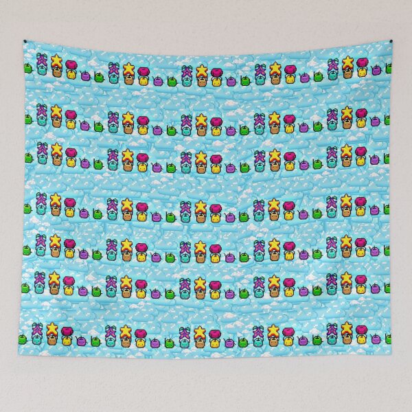 Item preview, Stardew Valley junimos pattern blue designed and sold by jellyrelish.