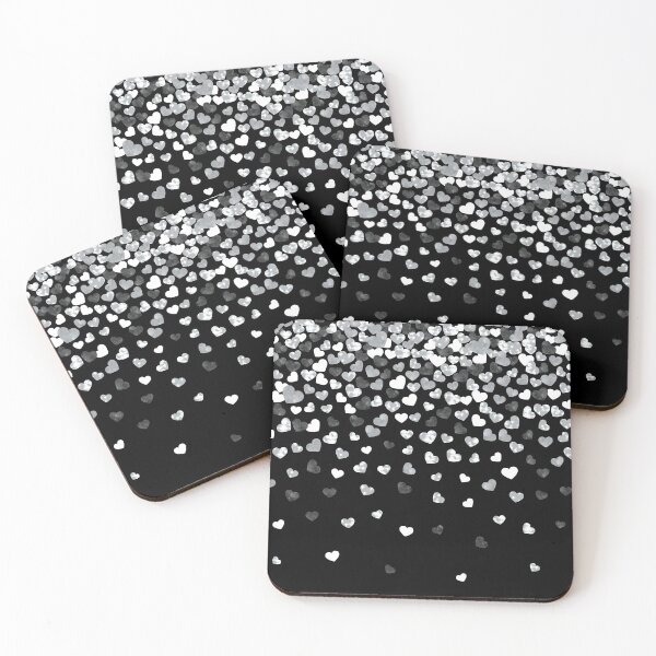 Item preview, Black and White Heart Cascade Print Pattern designed and sold by ClaudiaFlores.