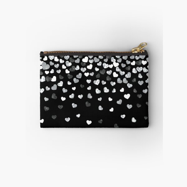 Item preview, Black and White Heart Cascade Print Pattern designed and sold by ClaudiaFlores.