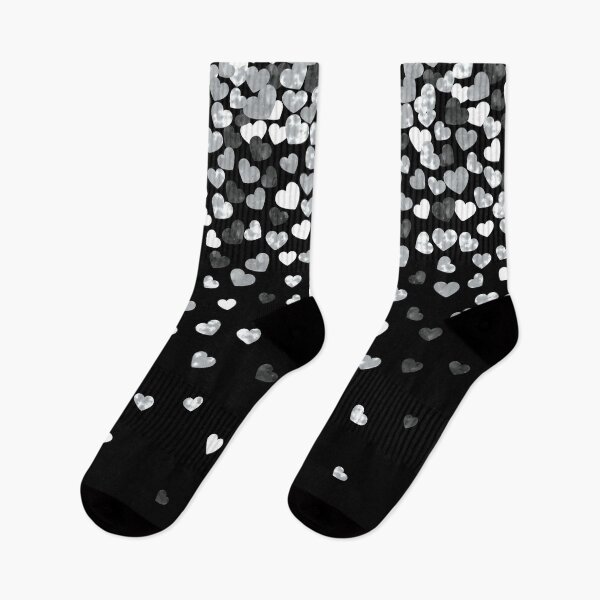 Item preview, Black and White Heart Cascade Print Pattern designed and sold by ClaudiaFlores.