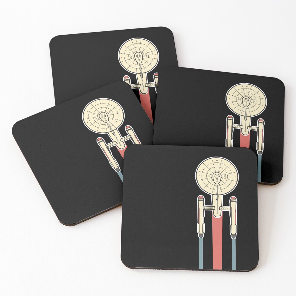 USS Enterprise Star Trek Coasters (Set of 4)