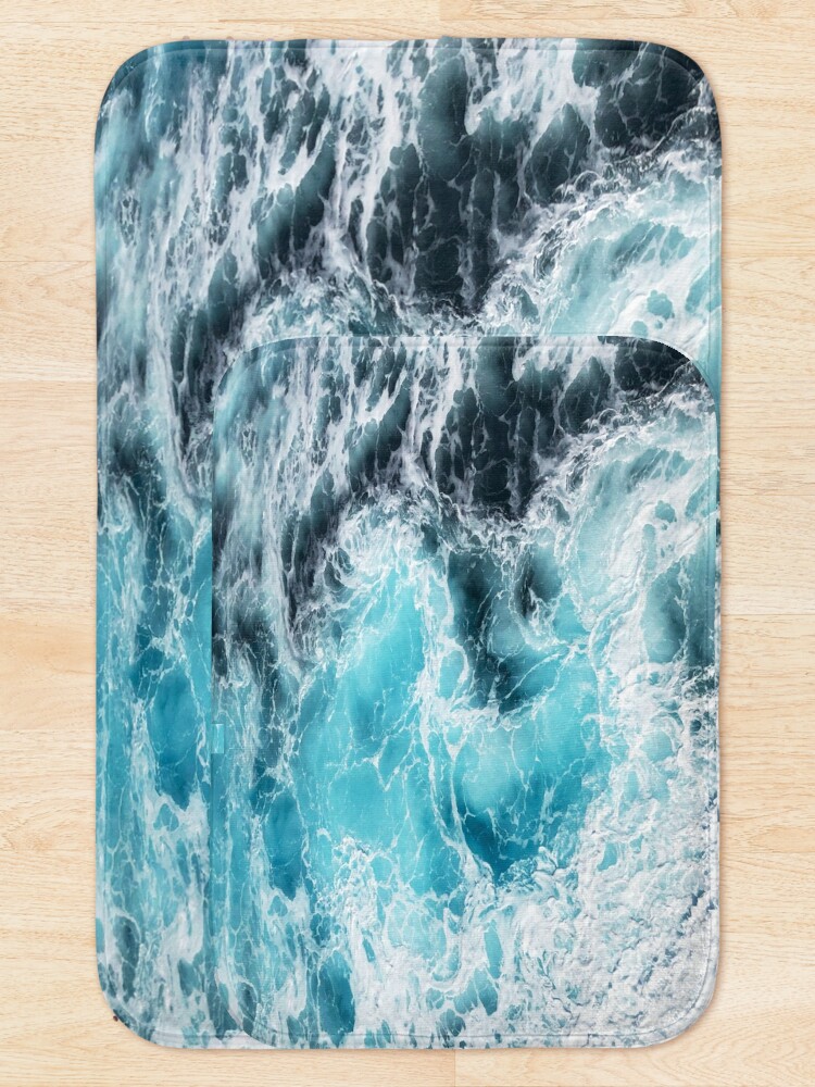 Alternate view of mesmerizing blue ocean waves Bath Mat