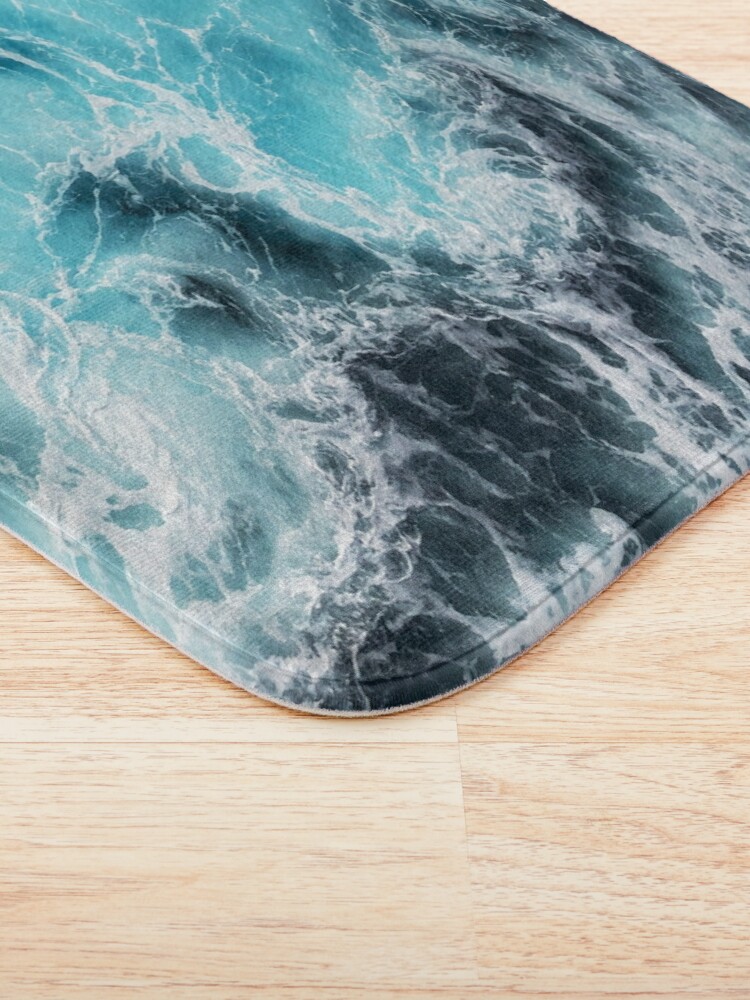 Alternate view of mesmerizing blue ocean waves Bath Mat