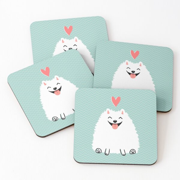 Item preview, Fluffy White Pomeranian with Valentine Heart | Cute Cartoon Dog designed and sold by Jenn Inashvili.