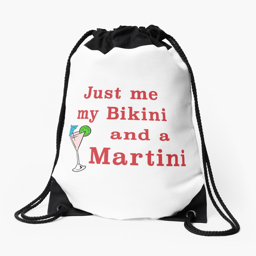 Bikini Martini beachwear swimsuit cosmopolitan. Drawstring Bag