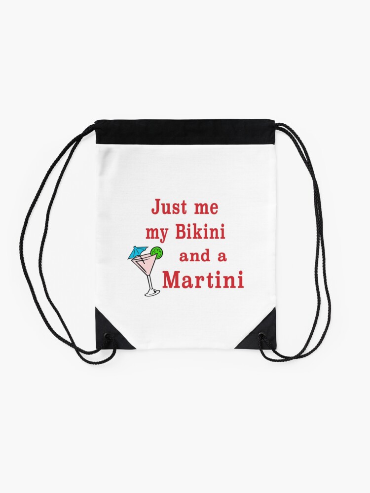 Alternate view of Bikini Martini beachwear swimsuit cosmopolitan. Drawstring Bag