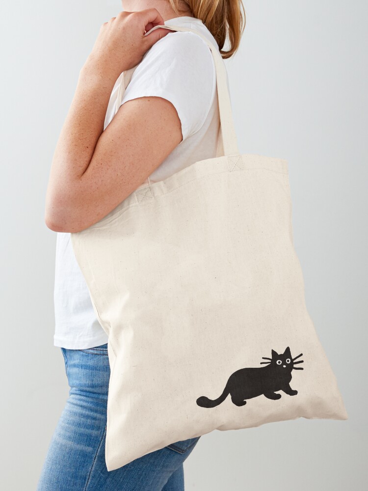 Scratchy Kitty Cat Canvas Tote Bag, Hand screen-printed Tote Bag