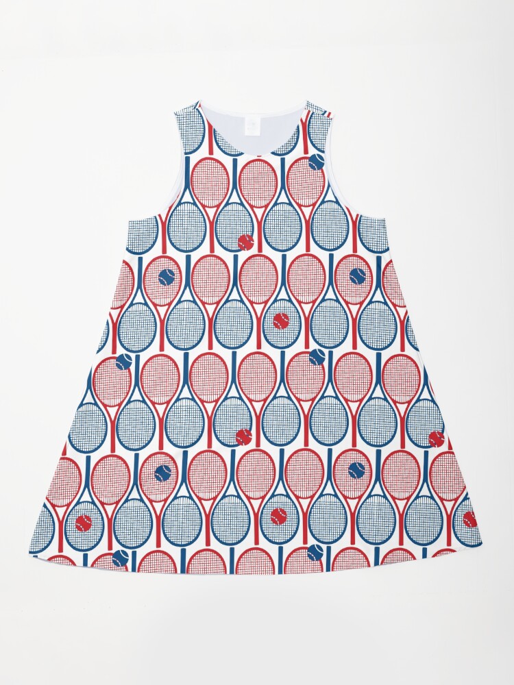 All tennis rackets pattern: red and navy blue on white backbround" A-Line Dress for Sale by FK-UK | Redbubble All tennis rackets pattern: red and navy blue on white backbround" A-Line Dress for Sale by FK-UK | Redbubble