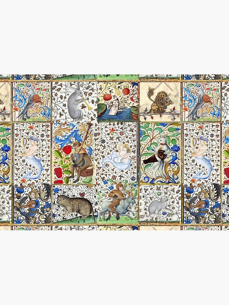 WEIRD MEDIEVAL BESTIARY PLAYING MUSICAL INSTRUMENTS AMONG FLOWERS AND FRUITS by BulganLumini