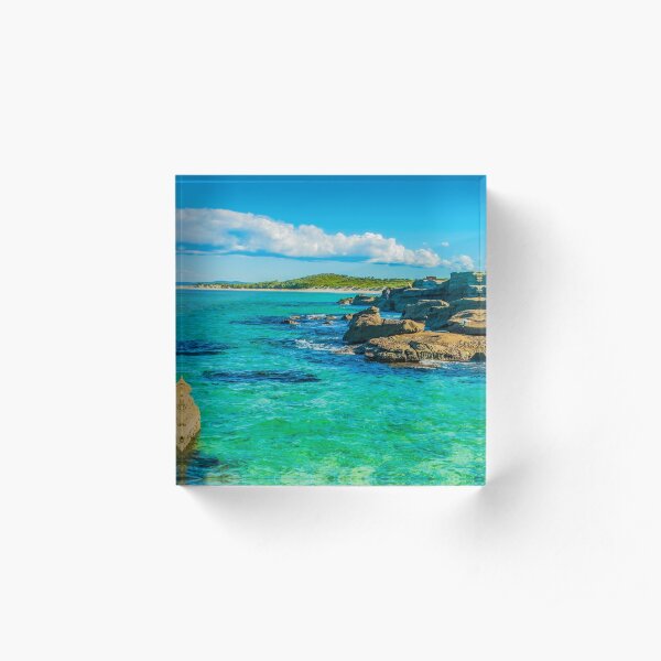 The colour blue & green Acrylic Block