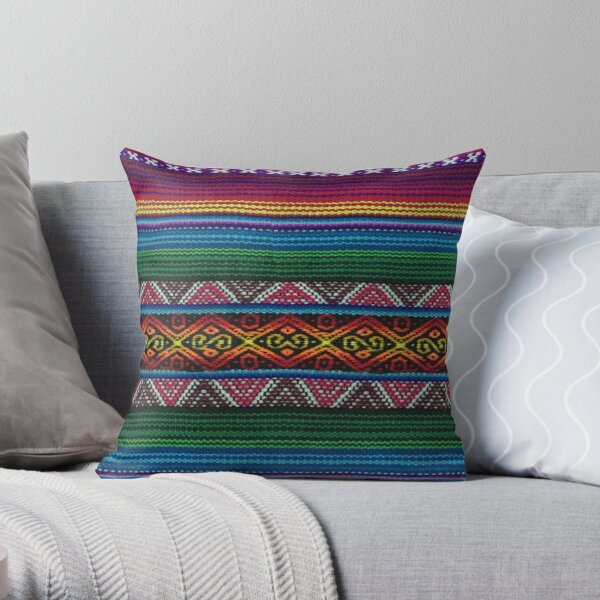 Peruvian textile pattern Throw Pillow
